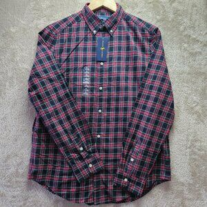 NWT Ralph Lauren Shirt Polo Logo Button Up Long Sleeve Plaid Teen Size XL 18-20